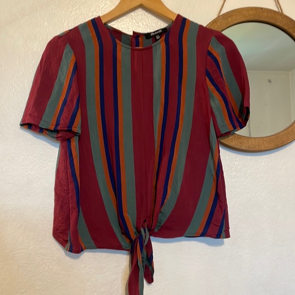 Madewell Tops - madewell striped front tie top